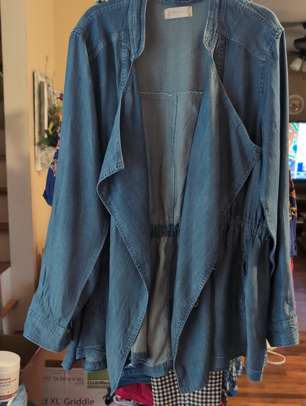 Altar'd State Blue Draped Utility Jacket Size L